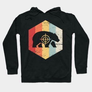 Retro Vintage Bear Hunter Icon Hoodie